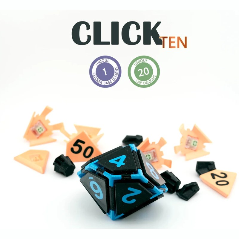 Click Ten, 3D printed fidget clicker