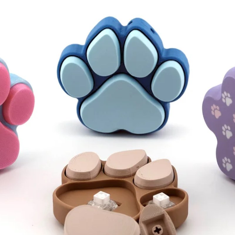 Clicky Paw Print, 3D printed