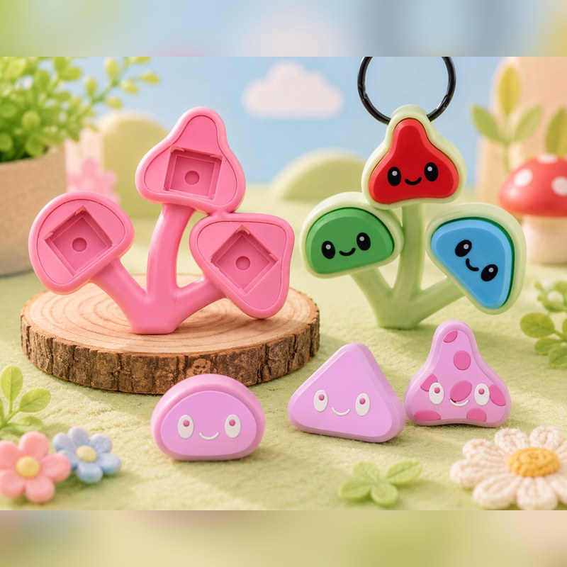 Mushroom Madness — Three-mushroom stem, 3D printed