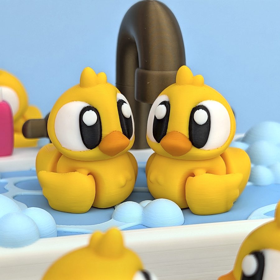 3D printed rubber duck bath playset
