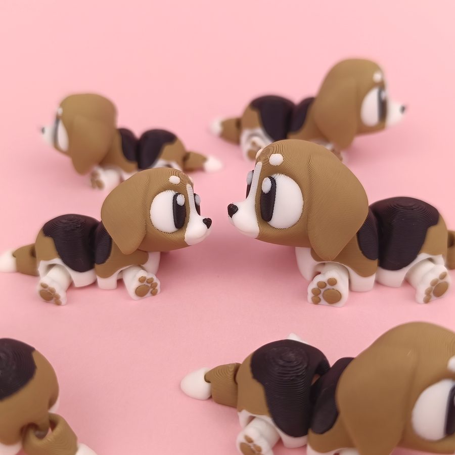 Flexi beagle, 3D printed articulated toy
