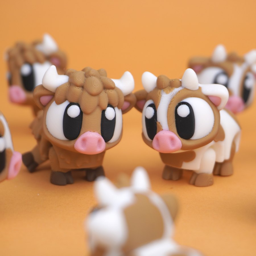 Flexi Cow, 3D printed