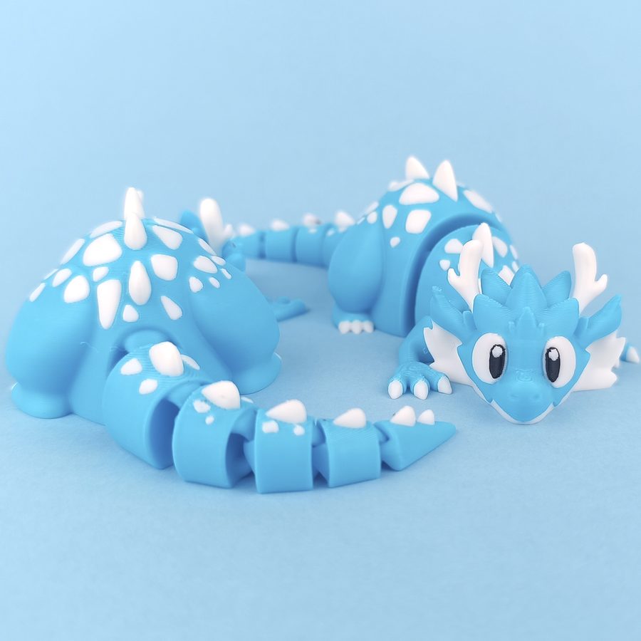 Flexi dragon with egg, 3D printed