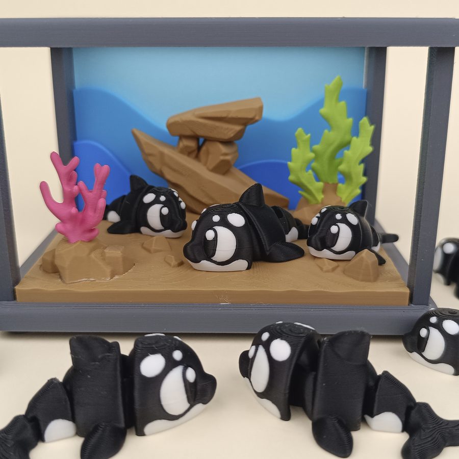 Flexi Killer Whale, 3D printed in Wentzville MO