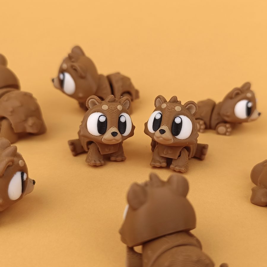 Flexi mini bear, 3D printed articulated toy