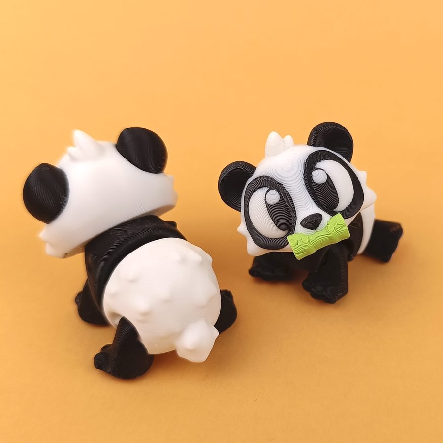 Flexi panda, 3D printed articulated toy