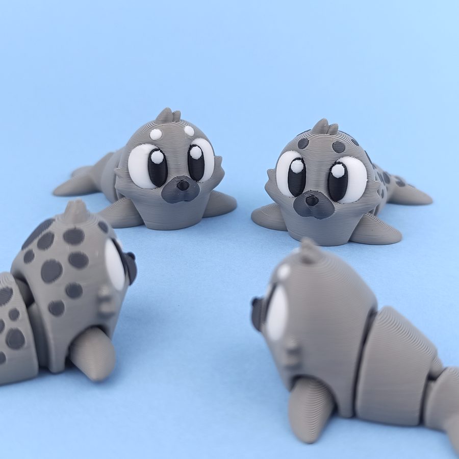 Flexi seal, 3D printed articulated toy