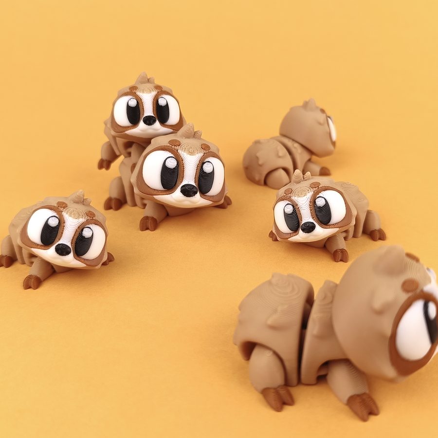 Flexi sloth, 3D printed articulated toy