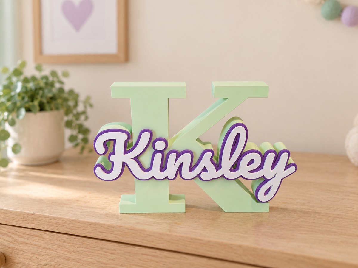 Custom Name Sign — 3 Colors, 3D printed
