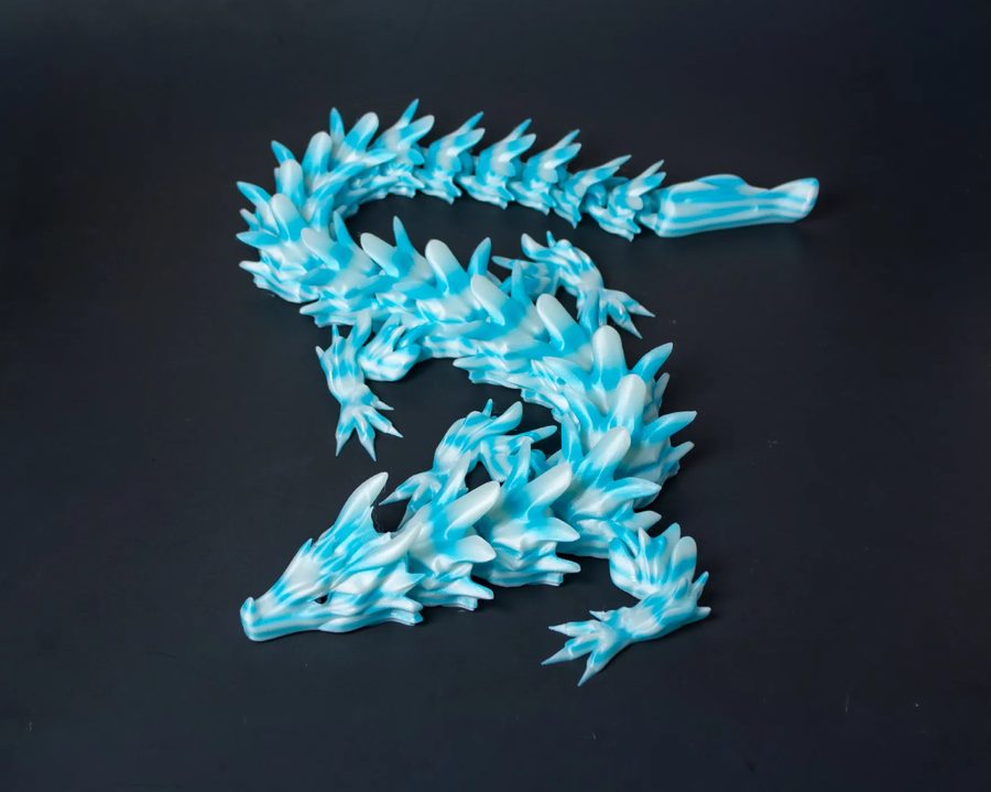 Custom 3D printed water dragon